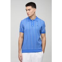 Langärmliges gestreiftes Poloshirt von boohooman