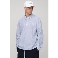 Langärmliges gestreiftes Rugby-Hemd mit Stickerei von boohooman