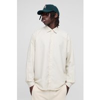 Langärmliges super Oversize Hemd mit Streifen - Grau - M, Grau von boohooman