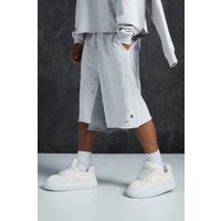 Lockere, gewaschene & zerrissene Shorts mit doppeltem Bund - Ecru - XS, Ecru Lockere, gewaschene & zerrissene Shorts mit doppeltem Bund - Ecru - XS, Ecru von boohooman