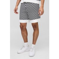 Lockere, karierte Jacquard Shorts - Schwarz - M, Schwarz Lockere, karierte Jacquard Shorts - Schwarz - M, Schwarz von boohooman
