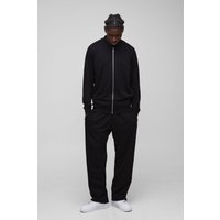 Lockere Basic Lightweight Bomberjacke & Jogginghose mit geradem Bein - Schwarz - XS, Schwarz Lockere Basic Lightweight Bomberjacke & Jogginghose mit geradem Bein - Schwarz - XS, Schwarz von boohooman