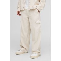 Lockere Cargo-Jeans - Grau - 30R, Grau von boohooman