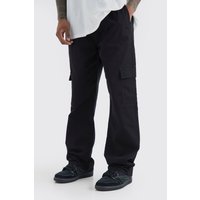 Lockere Cargohose mit elastischem Bund - Schwarz - S, Schwarz von boohooman