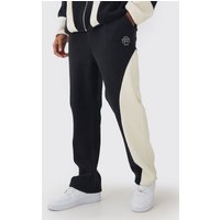 Lockere Colorblock Polar Fleece Jogginghose - Grau - M, Grau von boohooman