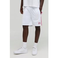 Lockere Colorblock Trikot-Shorts mit elastischem Bund - Weiß - M, Weiß Lockere Colorblock Trikot-Shorts mit elastischem Bund - Weiß - M, Weiß von boohooman