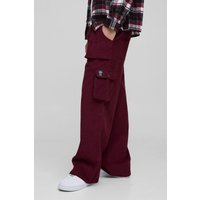 Lockere Cord-Cargohose - Burgund - 32R, Burgund von boohooman