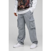 Lockere Cord-Cargohose mit Acid-Waschung von boohooman