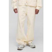 Lockere Jeans - Ecru - 36R, Ecru von boohooman