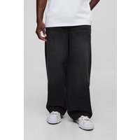 Lockere Jeans in Grau - 34R, Grau von boohooman