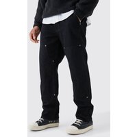 Lockere Jeans in Schwarz mit Naht-Detail von boohooman