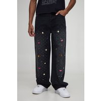 Lockere Jeans mit Detail - Schwarz - 36R, Schwarz von boohooman