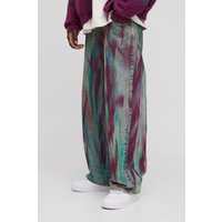 Lockere Jeans mit Farbspritzern - Blau - 32R, Blau von boohooman