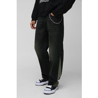 Lockere Jeans mit Ketten-Detail - Blau - 30R, Blau von boohooman