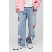Lockere Jeans mit Kreuz-Applikation von boohooman