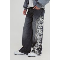 Lockere Jeans mit Print von boohooman