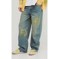 Lockere Jeans mit Stickerei von boohooman