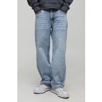 Lockere Jeans mit Strass-Verzierung - Blau - 36R, Blau von boohooman