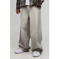 Lockere Jeans mit Strass-Waschung - light brown - 34R, light brown von boohooman