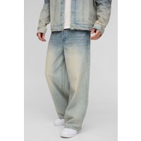 Lockere Jeans - stonewash - 30R, stonewash von boohooman