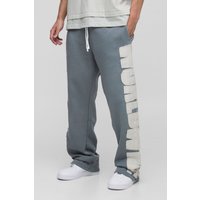 Lockere Jogginghose mit Applikation - Grau - S, Grau von boohooman