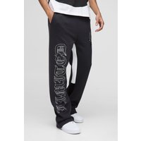 Lockere Jogginghose mit Limited Print - Schwarz - XS, Schwarz von boohooman