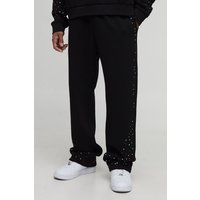 Lockere Jogginghose mit bunten Strass-Streifen - Schwarz - XS, Schwarz Lockere Jogginghose mit bunten Strass-Streifen - Schwarz - XS, Schwarz von boohooman