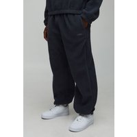 Lockere Man Borg-Sweatshirt Bestickte Jogginghose - Grau - S, Grau von boohooman