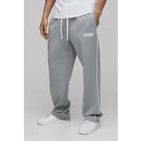 Lockere Man Trikot-Jogginghose mit Paspeln - Grau - M, Grau von boohooman
