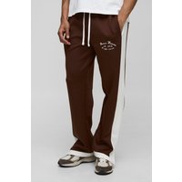 Lockere Trikot-Jogginghose mit Homme-Seitenstreifen - Braun - S, Braun Lockere Trikot-Jogginghose mit Homme-Seitenstreifen - Braun - S, Braun von boohooman