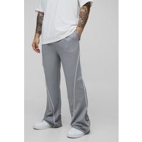 Lockere Trikot-Jogginghose mit Paspeln - Grau - M, Grau von boohooman