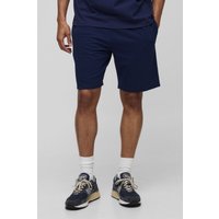 Lockere mittellange Basic Shorts - Blau - M, Blau Lockere mittellange Basic Shorts - Blau - M, Blau von boohooman