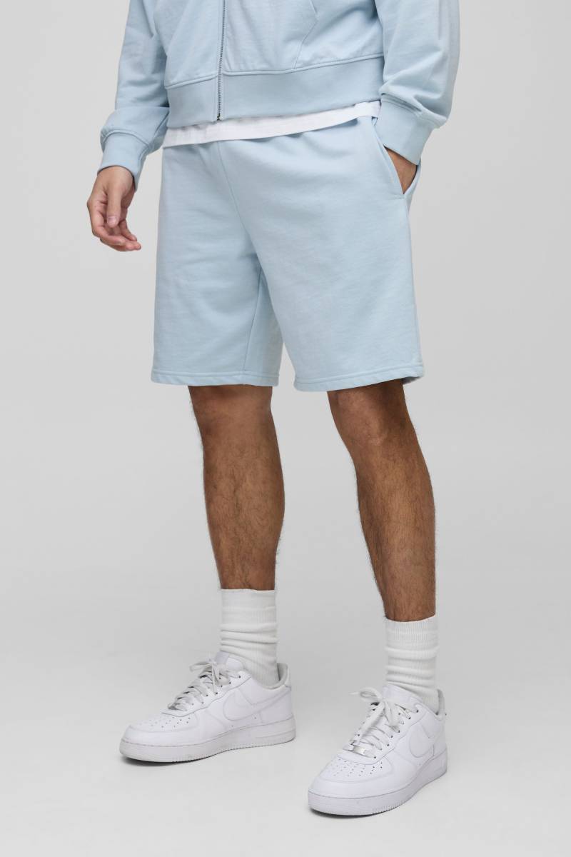 Lockere mittellange Basic Shorts - Blau - S, Blau Lockere mittellange Basic Shorts - Blau - S, Blau von boohooman