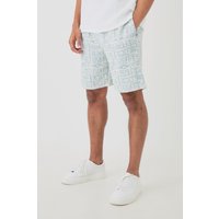 Lockere mittellange Jacquard-Shorts von boohooman