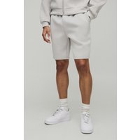 Lockere mittellange Scuba-Shorts - Grau - XS, Grau von boohooman