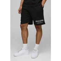 Lockere mittellange Shorts mit Official Slogan von boohooman