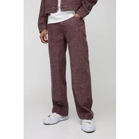 Lockere strukturierte Jeans - Braun - 34R, Braun von boohooman