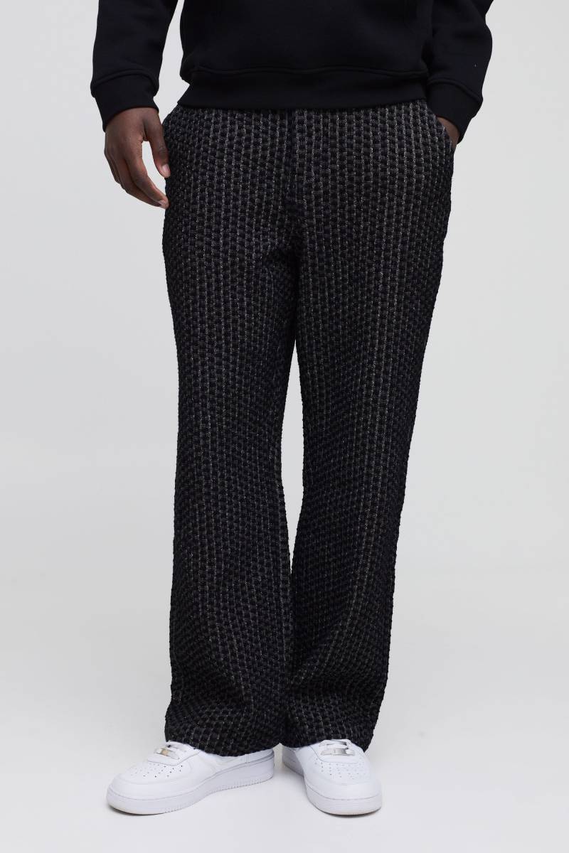 Lockere strukturierte Jeans - Schwarz - 30R, Schwarz von boohooman