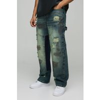 Lockere zerrissene Jeans - Blau - 32R, Blau von boohooman