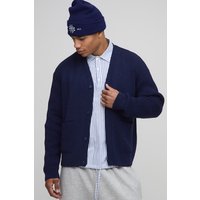 Lockerer kastiger gerippter Strick-Cardigan von boohooman