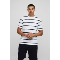 Lockeres gestreiftes Rundhals T-Shirt - Weiß - XS, Weiß Lockeres gestreiftes Rundhals T-Shirt - Weiß - XS, Weiß von boohooman