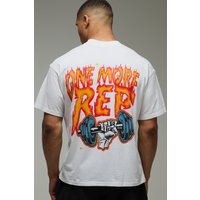 MAN Active T-Shirt mit One More Rep Print - Weiß - XS, Weiß MAN Active T-Shirt mit One More Rep Print - Weiß - XS, Weiß von boohooman