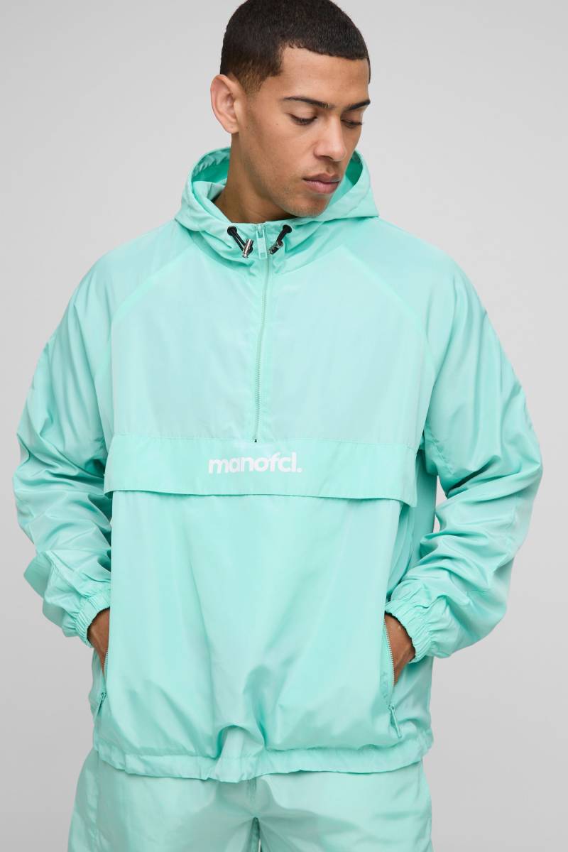 Oversize Man Regenjacke - Grün - S, Grün von boohooman