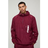 Oversize Man Nylon-Jacke mit Kapuze - Rot - S, Rot Oversize Man Nylon-Jacke mit Kapuze - Rot - S, Rot von boohooman