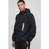 Oversize Man Nylon-Jacke mit Kapuze - Schwarz - XS, Schwarz Oversize Man Nylon-Jacke mit Kapuze - Schwarz - XS, Schwarz von boohooman