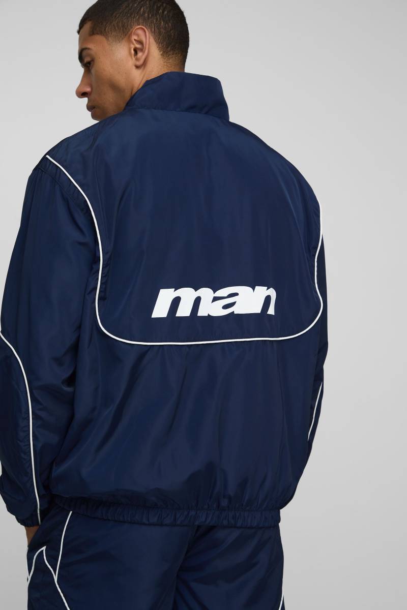 Man Nylon-Jacke - Blau - S, Blau von boohooman