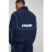 Man Nylon-Jacke - Blau - XS, Blau von boohooman