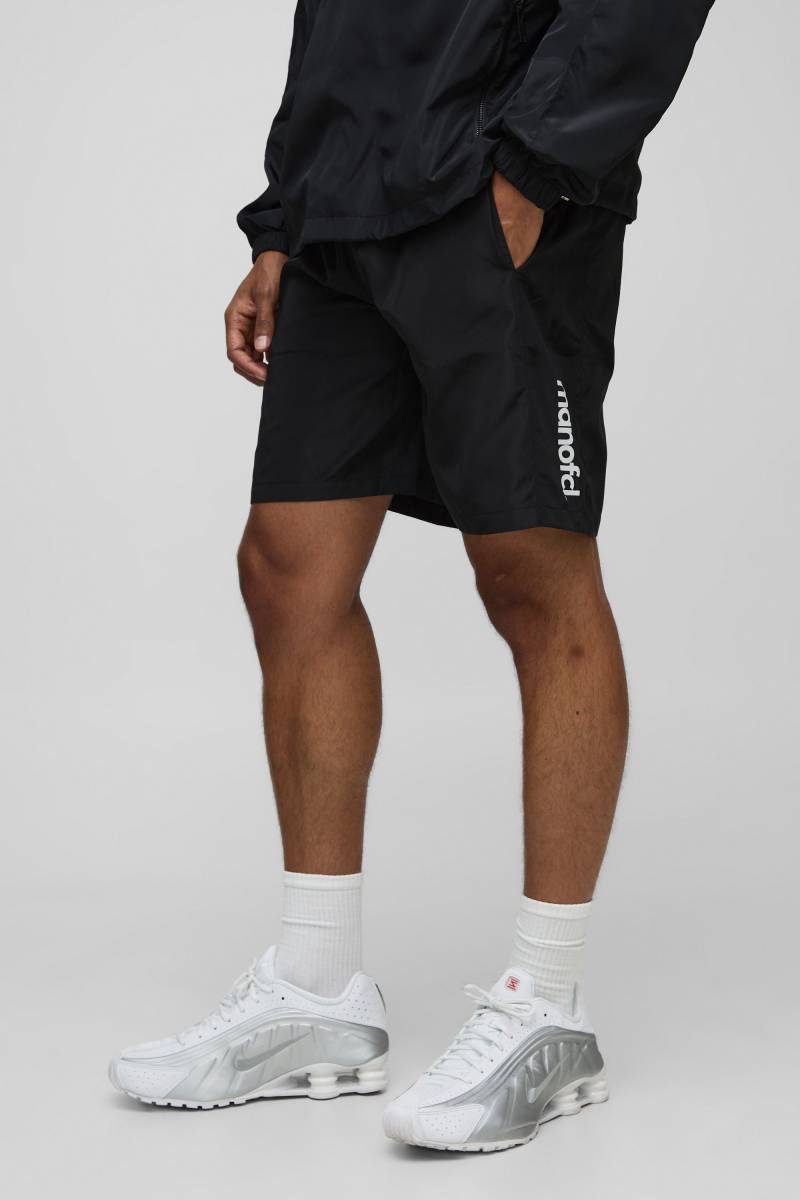 Lockere Man Nylon-Shorts - Schwarz - S, Schwarz von boohooman