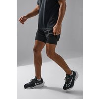 Man Active 2-in-1 Laufshorts - Schwarz - S, Schwarz von boohooman