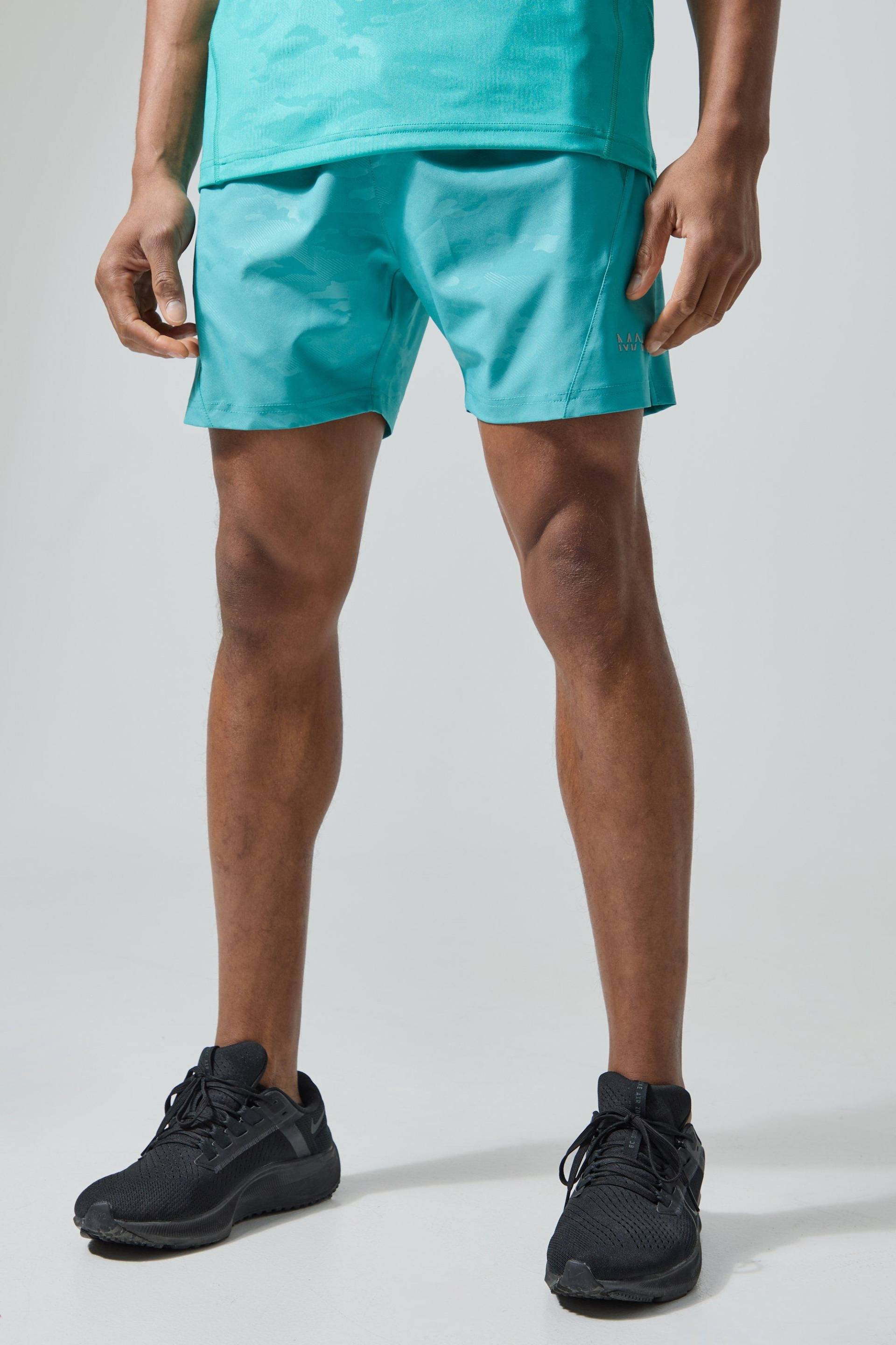 Man Active 5 Inch Camouflage Shorts - Petrol - S, Petrol Man Active 5 Inch Camouflage Shorts - Petrol - S, Petrol von boohooman